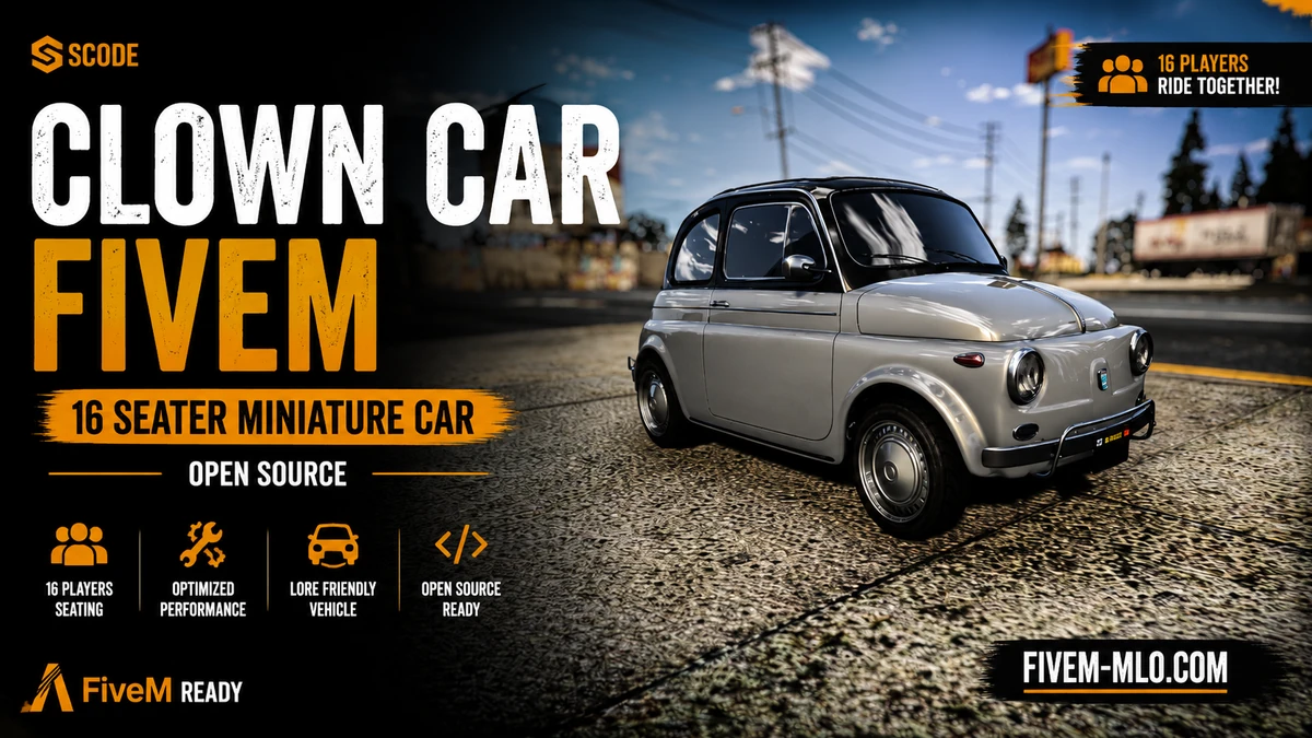 Clown Car FiveM | 16 Seater Miniature Car | Open Source
